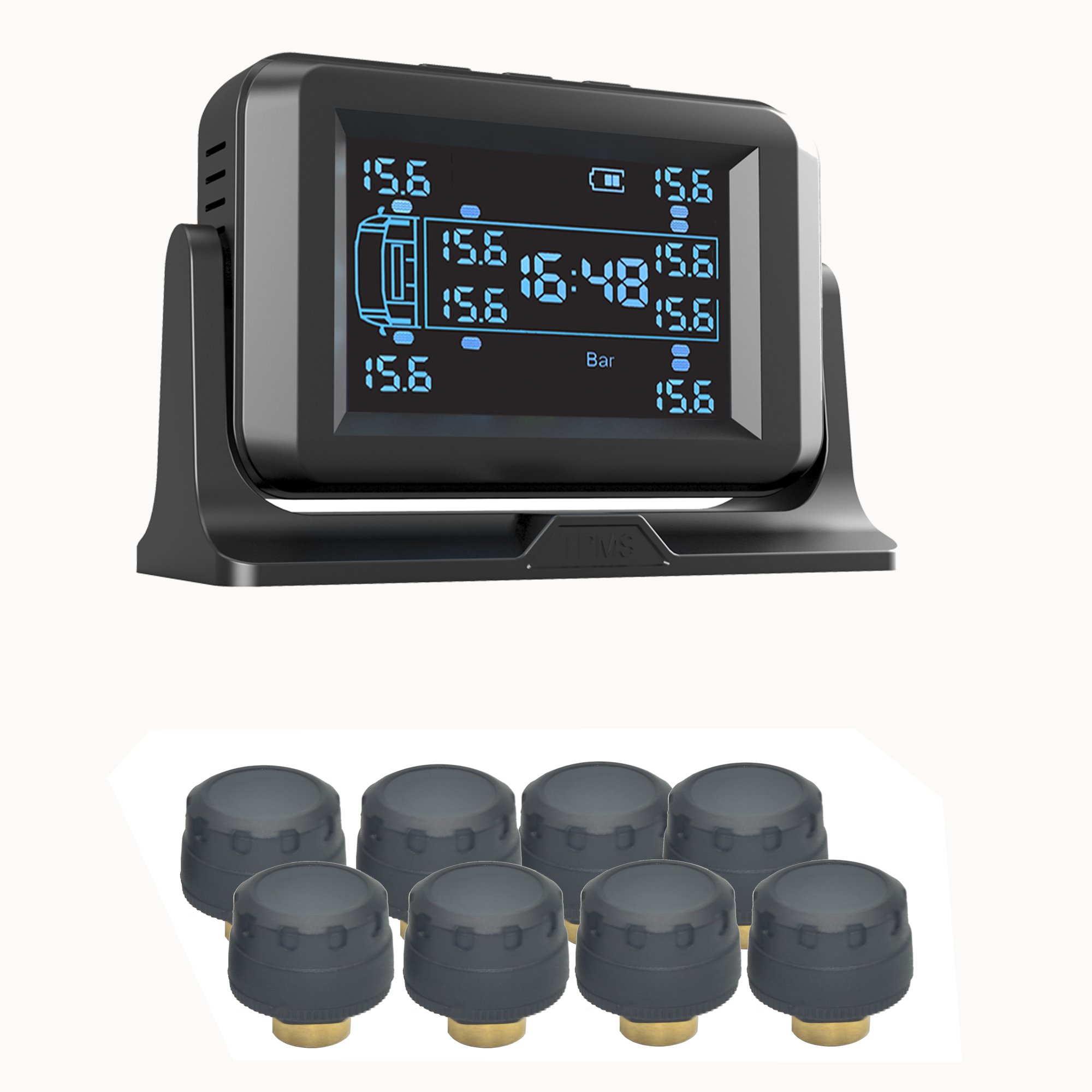 200psi 8 Wheel Sensor Solar Truck TPMS for Trucks Bus Wireless Tire Pressure Monitoring System