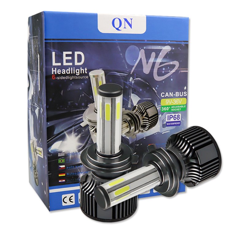 Car Light Accessories N6 60w 360 Led Headlights Led 6 Sides H7 Led Headlight Bulb 12V Spotlight High Low Led Lights for Vehicle