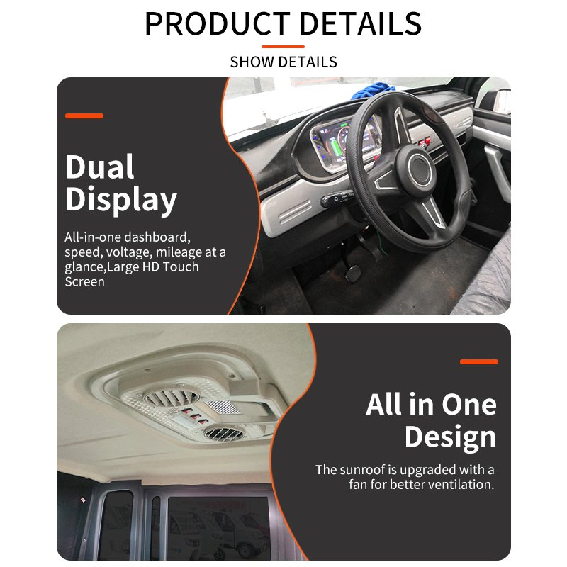 Custom Chinese Double Cabin 4 Wheeler Mini Small Ev Electric Pick up Trucks with Cargo Delivery Box