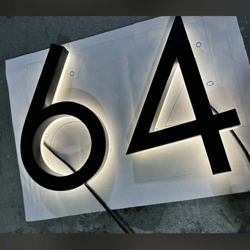 Custom Indoor LED House Number Sign for Home Colorful ACryl Aluminium Battery-Powered Electronic Sign LED Modules Foam Packaging