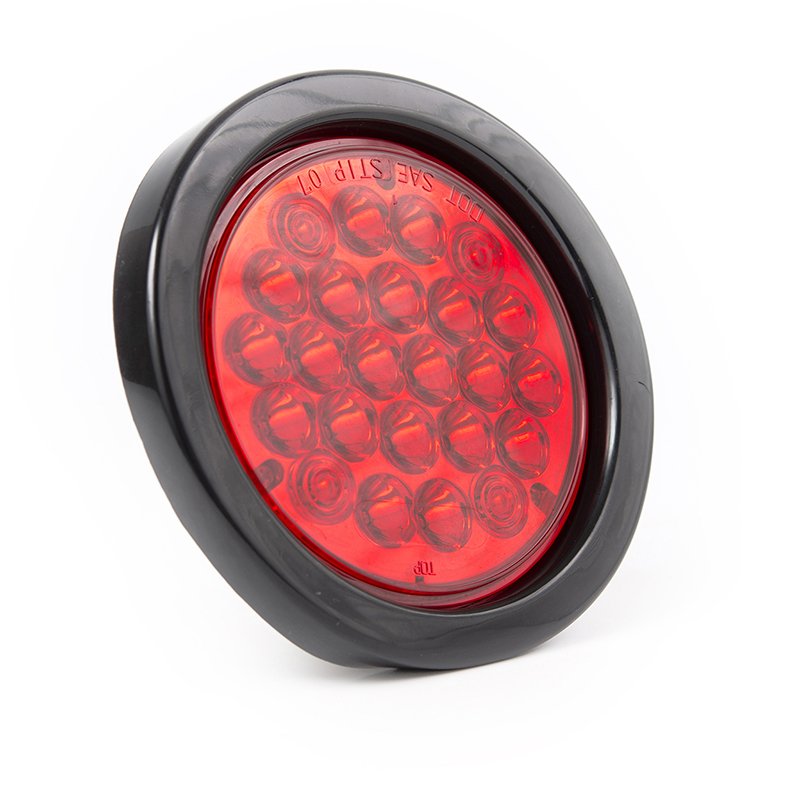 10-30V Customize Waterproof DOT SAE Emark 4 Inch Round Red Truck Led Stop Turn Tail Lights With 24 Led for Truck Trailer RV Bus