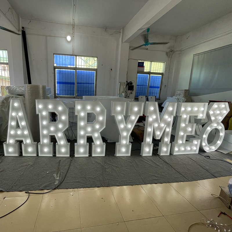 Propose to Bulb Subtitle 3ft 4ft Giant Led Bright Letter Led Subtitle Letter love Luminous Sign Marry Me Light up Letter