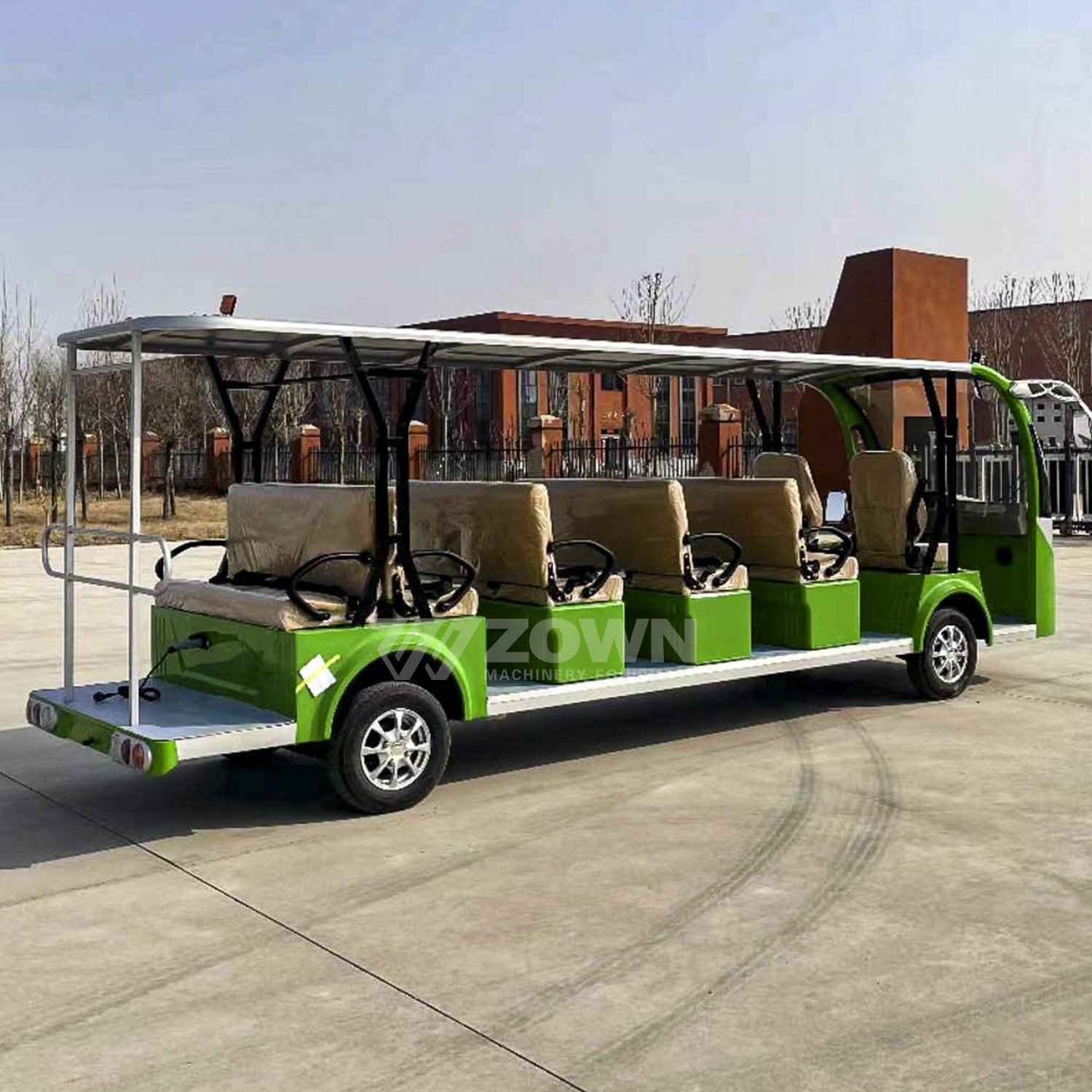 China Manufacturer Electric Bus 72V Battery 17 Seats Electric Sightseeing Bus Without Door Shuttle Car