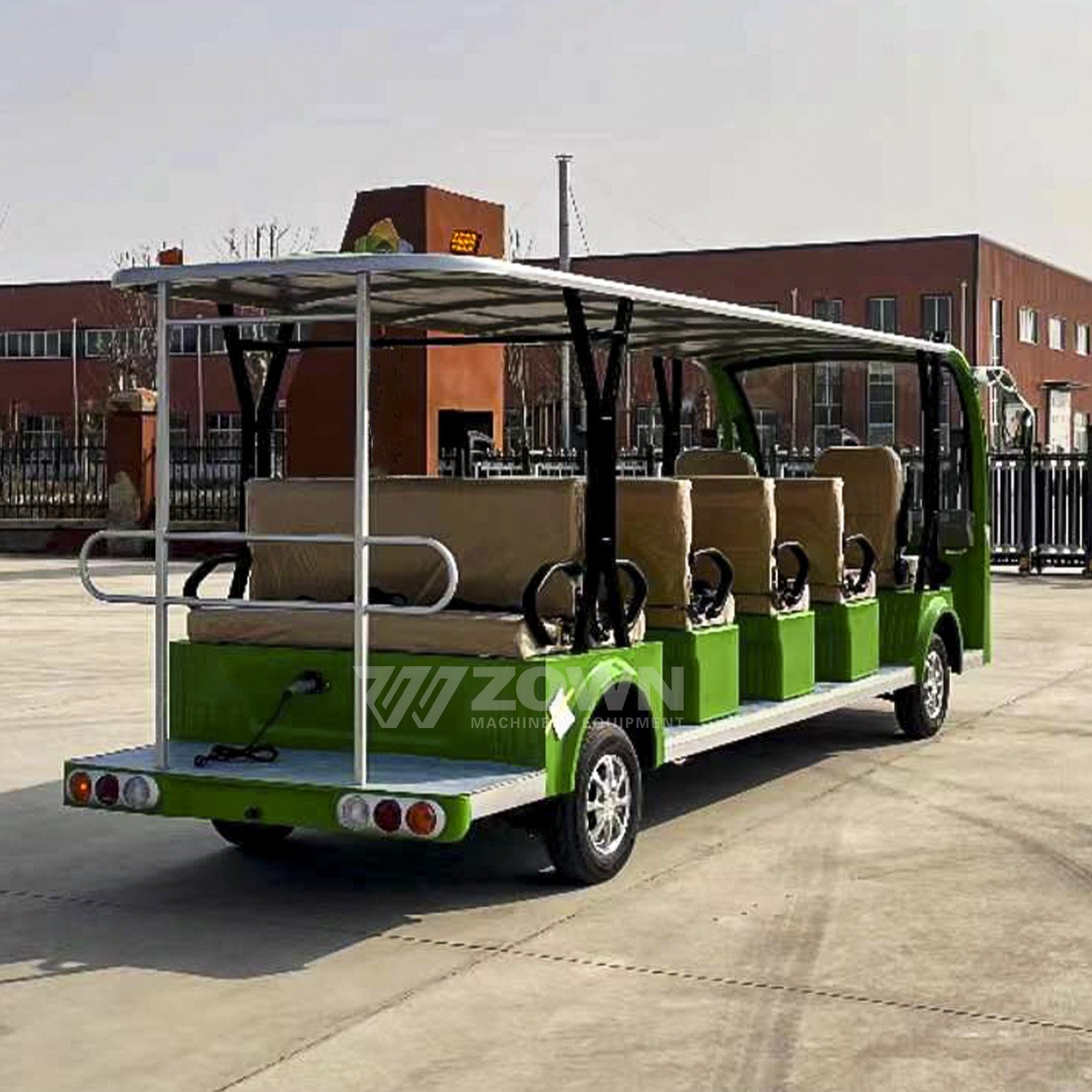 China Manufacturer Electric Bus 72V Battery 17 Seats Electric Sightseeing Bus Without Door Shuttle Car