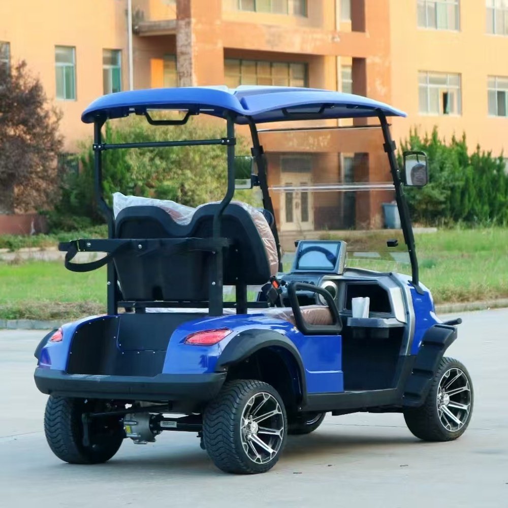 China Factory 2+2 Back to Back Red Electric Golf Cart with Big Wheel 48v 4 Seats for Hunting Buggy