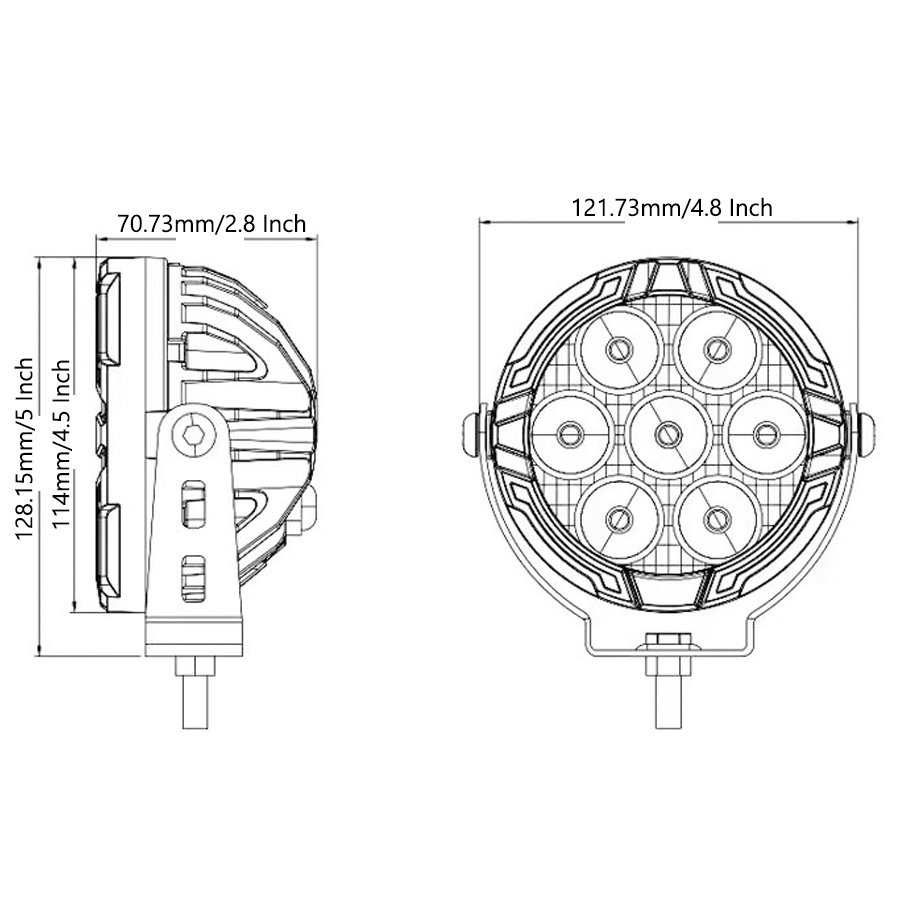 Universal 4.5 Inch LED Spot Work Driving Head Fog Light for Car SUV Offroad Motorcycle ATV UTV BUS Truck 10-32V