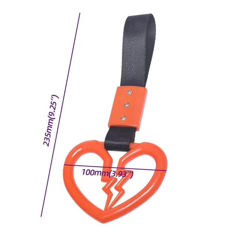 JDM Broken Heart Universal Car Trailer Hitch Decoration Hanging Ring for Cool Car Modification Style and Insurance Protection