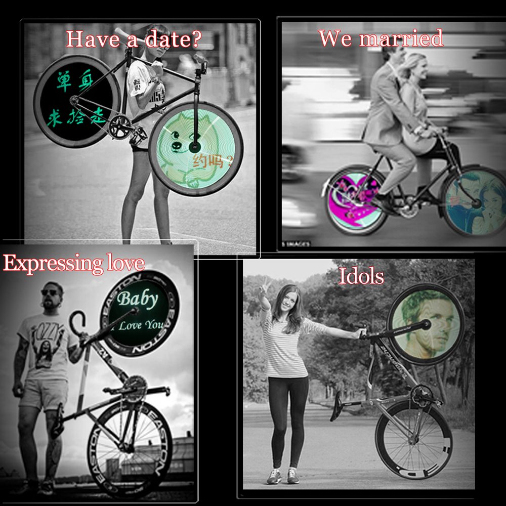 Colorful 416 LED Bike Bicycle Wheel Video Light IP67 Waterproof Bike Wheel Spoke Light FH801 Pro