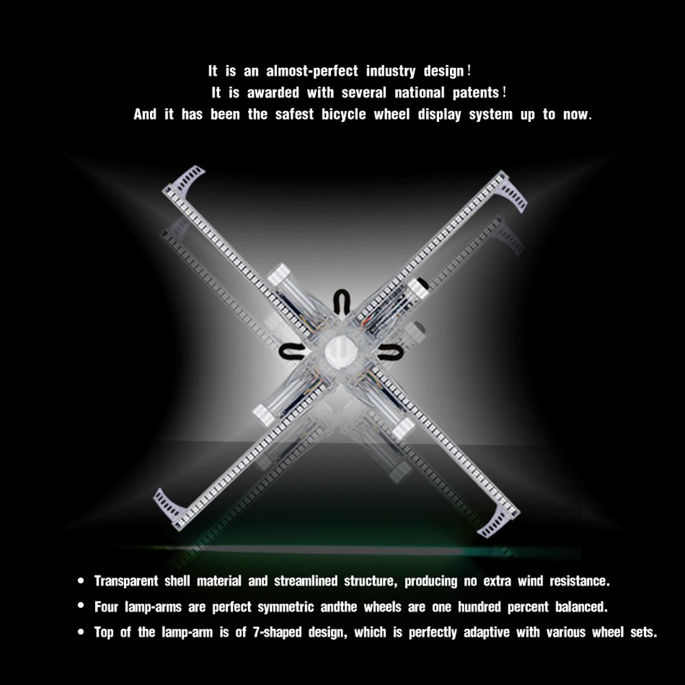 Colorful 416 LED Bike Bicycle Wheel Video Light IP67 Waterproof Bike Wheel Spoke Light FH801 Pro