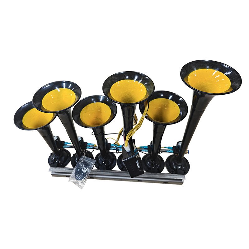 12v 24v Trumpet Metal Pipe air Horn Cute Melody Newest 6 Pipe with Remote Control for Bus Truck Car Musical air Horn