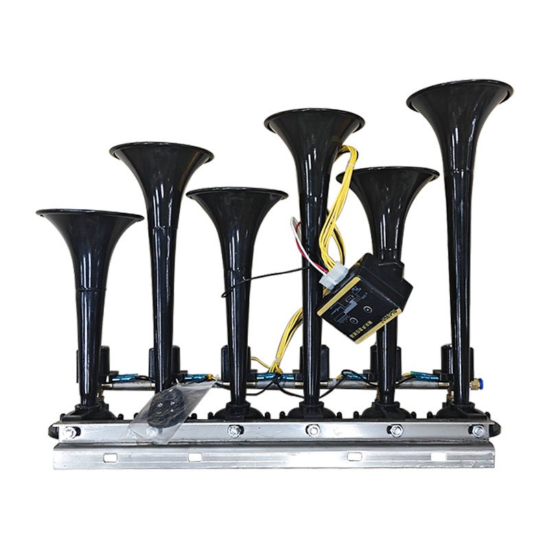 12v 24v Trumpet Metal Pipe air Horn Cute Melody Newest 6 Pipe with Remote Control for Bus Truck Car Musical air Horn