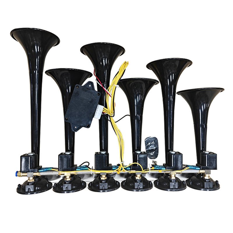 12v 24v Trumpet Metal Pipe air Horn Cute Melody Newest 6 Pipe with Remote Control for Bus Truck Car Musical air Horn