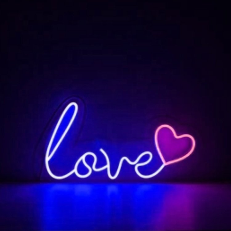 Personalized LED Neon Sign love with Heart Business Logo LED Neon Sign Light Valentine love Light for Party Wall Decoration