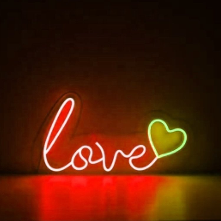 Personalized LED Neon Sign love with Heart Business Logo LED Neon Sign Light Valentine love Light for Party Wall Decoration