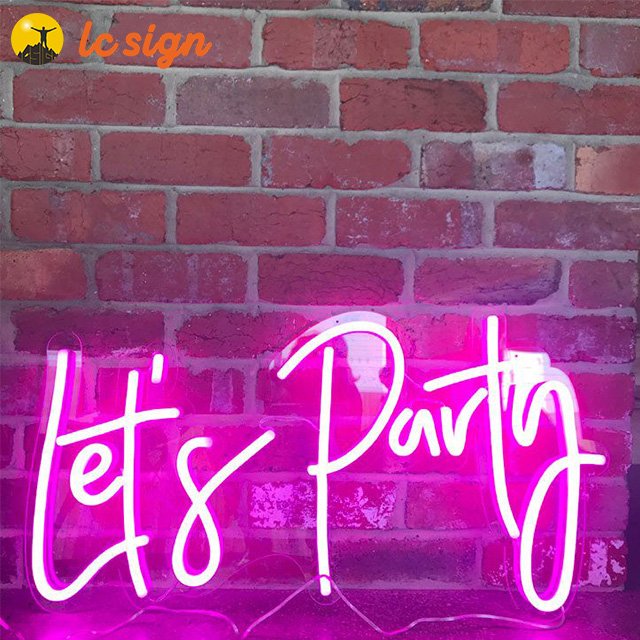Let's Party Neon Sign 3D Decorative Letters Led Flexible Neon Light Acrylic Wedding Sign with Electronic Sign