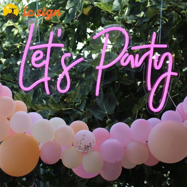 Let's Party Neon Sign 3D Decorative Letters Led Flexible Neon Light Acrylic Wedding Sign with Electronic Sign