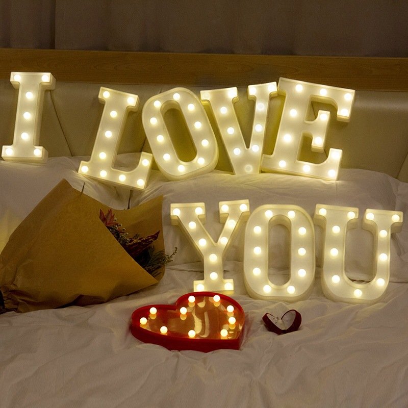 Bulb Metal Iron Outdoor Light up Marquee Letters Numbers for Wedding Baby Birthday Decoration