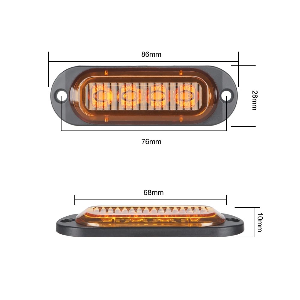 Corner Side Marker 4LED Lights Outline Lamp Truck Trailer Van Bus 12V-24V Bar Indicators Lamp LED Light White Blue, Yellow