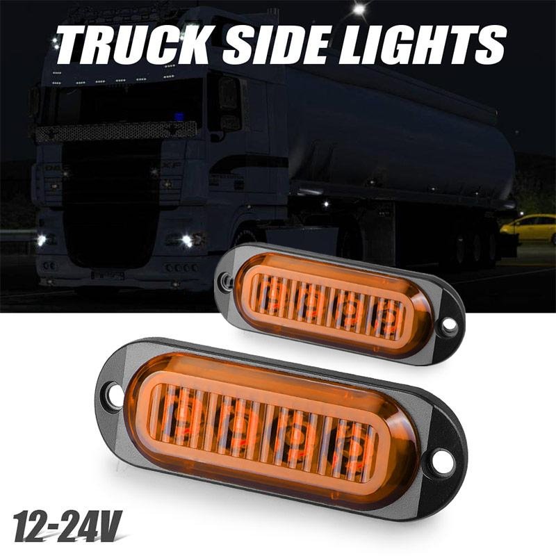 Corner Side Marker 4LED Lights Outline Lamp Truck Trailer Van Bus 12V-24V Bar Indicators Lamp LED Light White Blue, Yellow