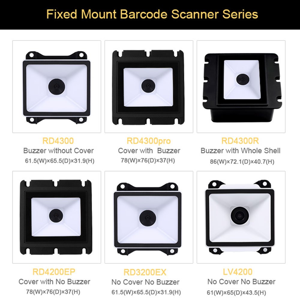Rakinda-LV4300pro Fixed Mount Barcode Scanner 1D 2D QR Payment for Bus Validator Kiosk QR Reader USB Port or TTL232