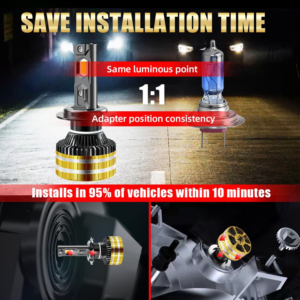 AKE V88S 200W H4 Led Headlight Bulbs 12V 6000K 24000Lm Luces Led H7 Lights Universal Faro Led H8 H9 H11 Focos Led 9005 9006 9012