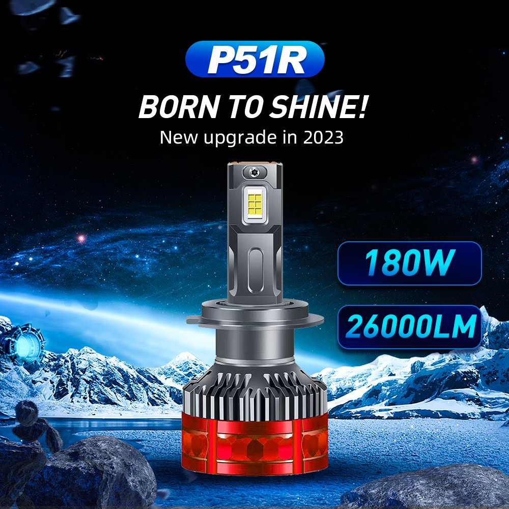 P51R 180W 26000LM 3570 Chip H11 9005 9006 9012 Bi-led H4 Car Led Headlight Bulb H7 Led Lights for Car