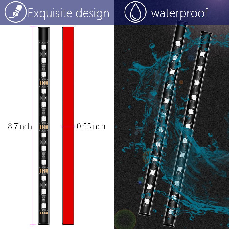 Yosovlamp Car Decoration USB Music Light Strip Car Mounted 48LED Seven Color Voice Controlled Atmosphere Sole Light