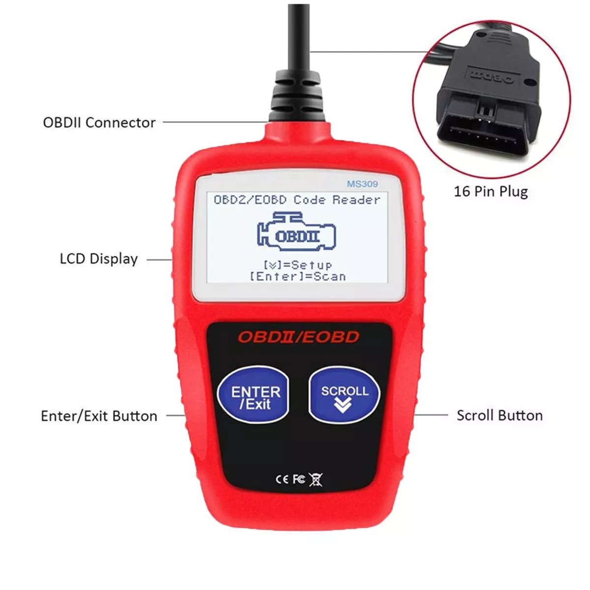 MS309 OBD2 Scanner Multi-languages Automotive Scanner Engine Diagnostic Tool ODB 2 EOBD MS309 Auto Diagnostic Scan Tool MS309