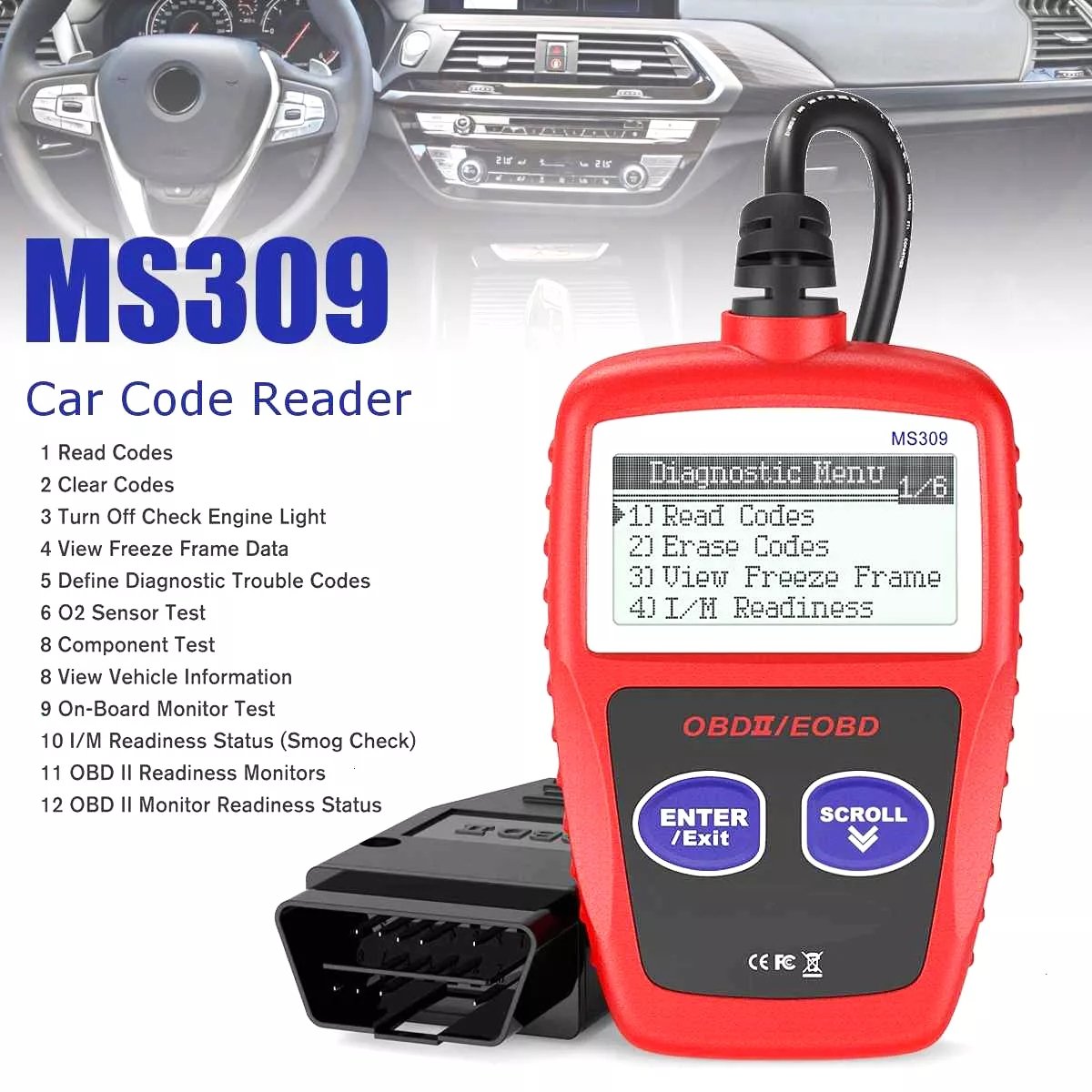 MS309 OBD2 Scanner Multi-languages Automotive Scanner Engine Diagnostic Tool ODB 2 EOBD MS309 Auto Diagnostic Scan Tool MS309