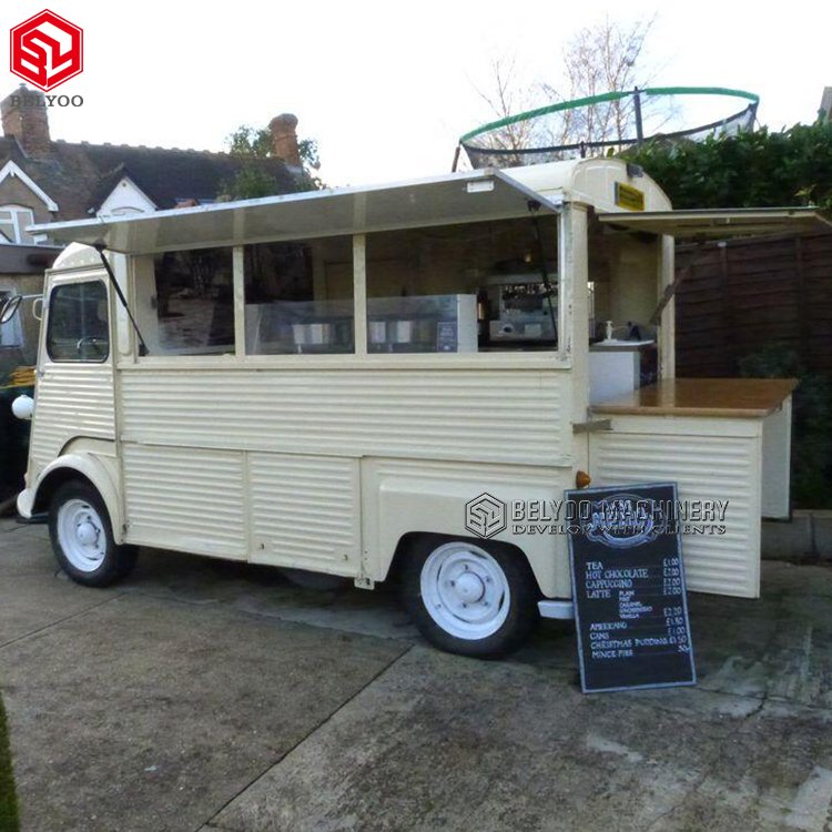 Vintage Style Street Food Truck With Full Kitchen Ice Cream Truck Mobile Kitchen Coffee Van Electric Food Truck