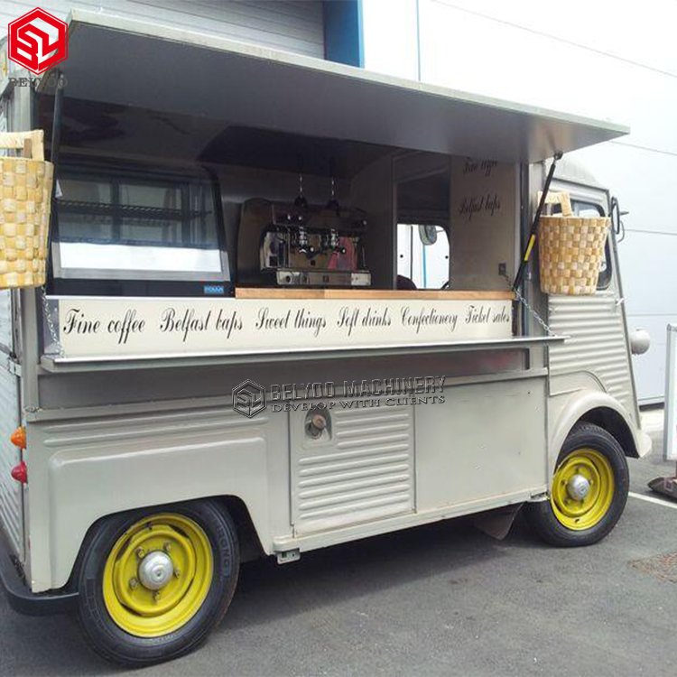 Vintage Style Street Food Truck With Full Kitchen Ice Cream Truck Mobile Kitchen Coffee Van Electric Food Truck
