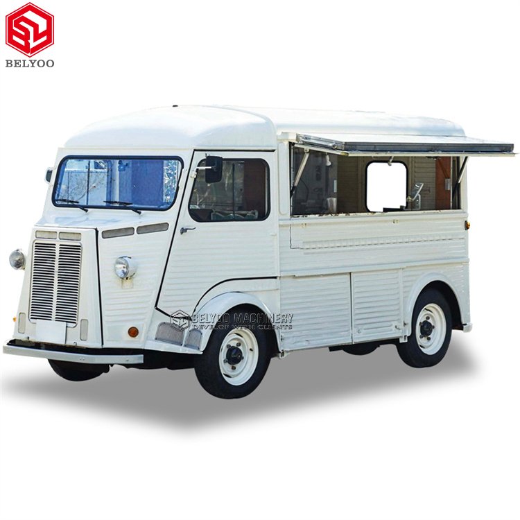 Vintage Style Street Food Truck With Full Kitchen Ice Cream Truck Mobile Kitchen Coffee Van Electric Food Truck
