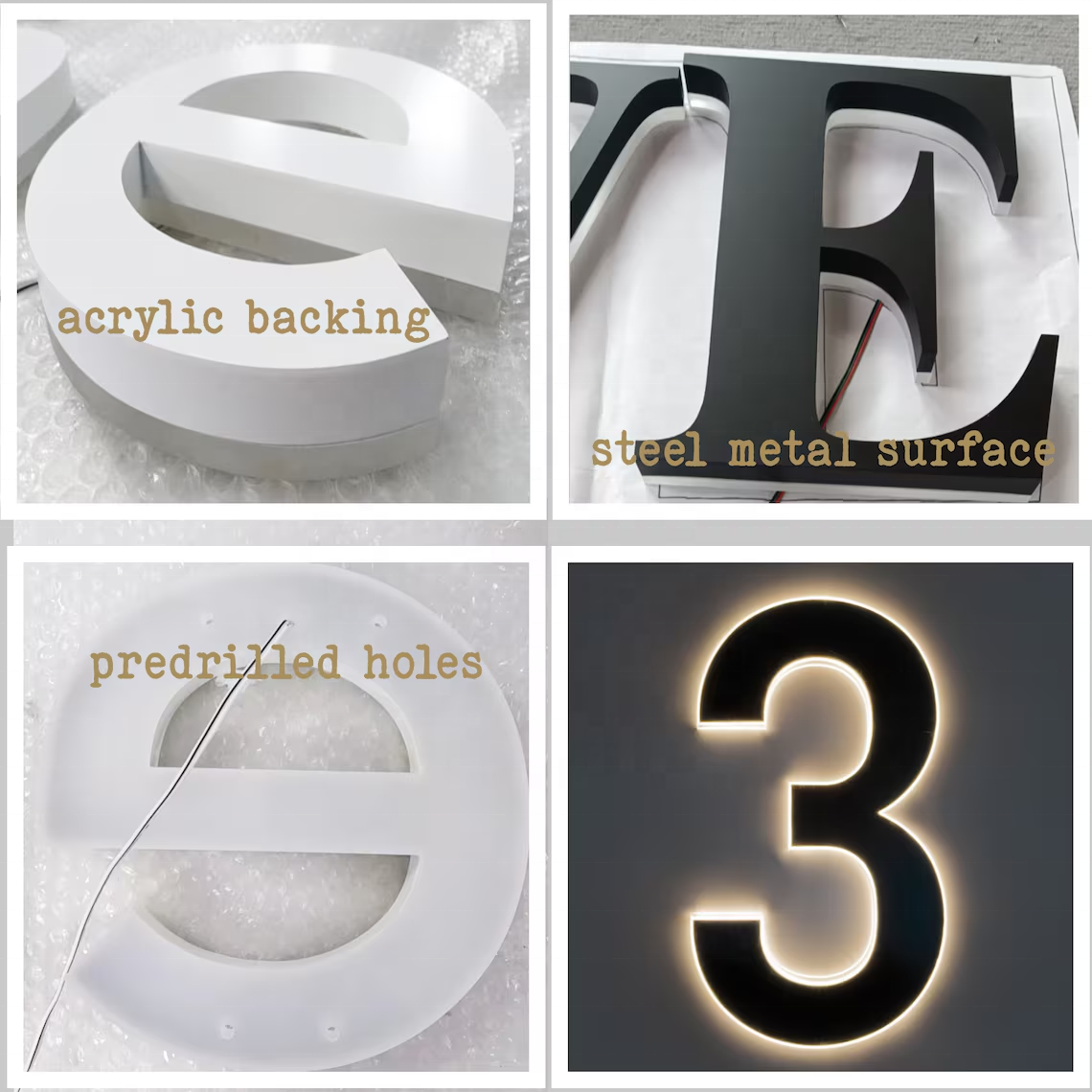 Solar-Powered LED House Numbers Easy to Install with Free Custom Design Services