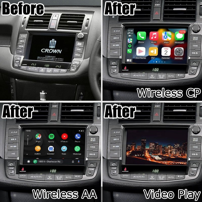 Lsailt Wireless CP AA Interface Box for Toyota Crown S200 GRS204 URS206 UZS207 Majesta Athlete 2008-2012 Support Wireless Auto