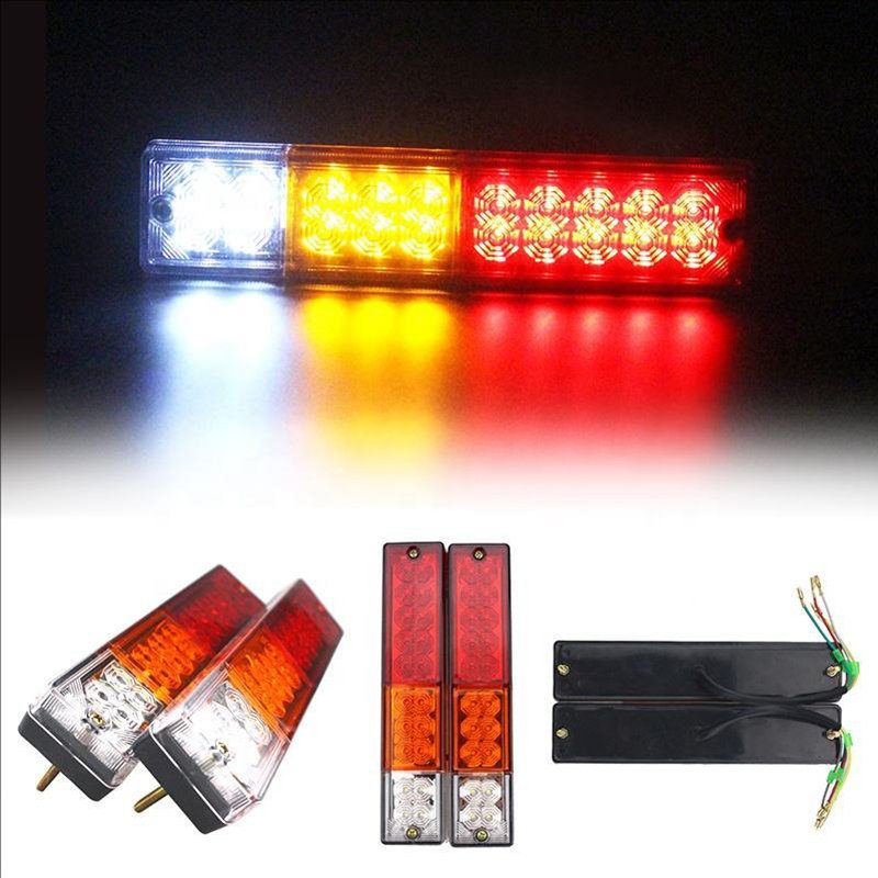 12V/24V 20LED Waterproof Truck Taillights Combination Tail Light Drive/Stop/Brake/Turn Clearance Lamp for Truck Trailer Tractor