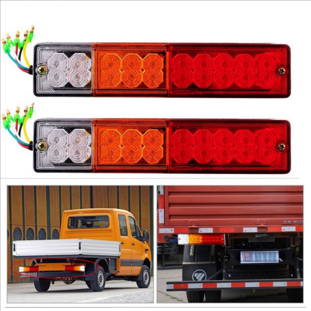 12V/24V 20LED Waterproof Truck Taillights Combination Tail Light Drive/Stop/Brake/Turn Clearance Lamp for Truck Trailer Tractor