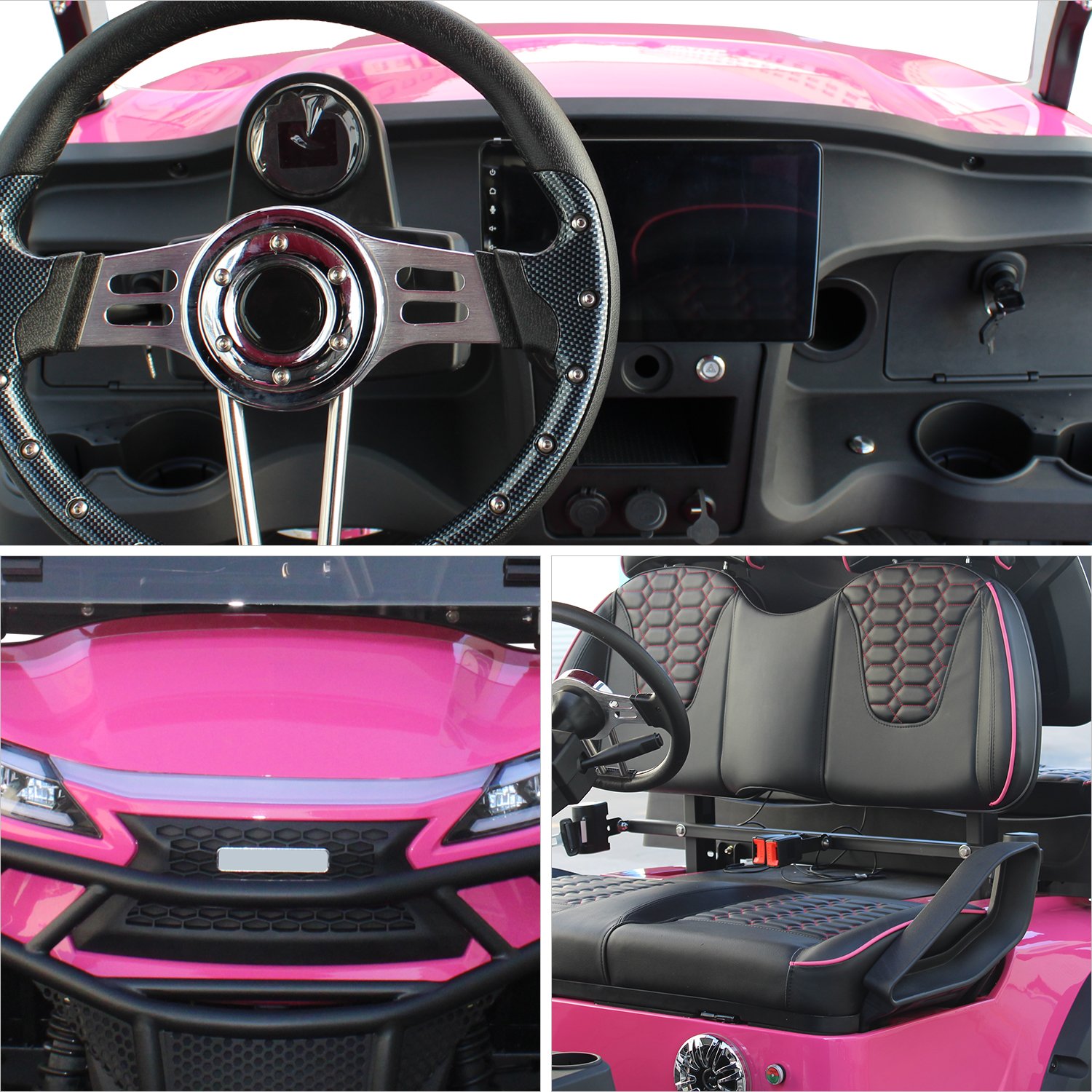 Large Screen Control Panel Electric Golf Cart Sightseeing Bus Electric Off Road 2+2 Seater Vehicle Golf Car