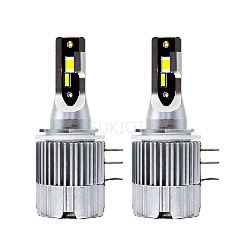 1 Set SUKIOTO GENUINE H15 LED Bulb Canbus Car Light H15 High Beam DRL Auto Headlight Lamp 6000K for Golf BMW Benz VW MK7 Mazda