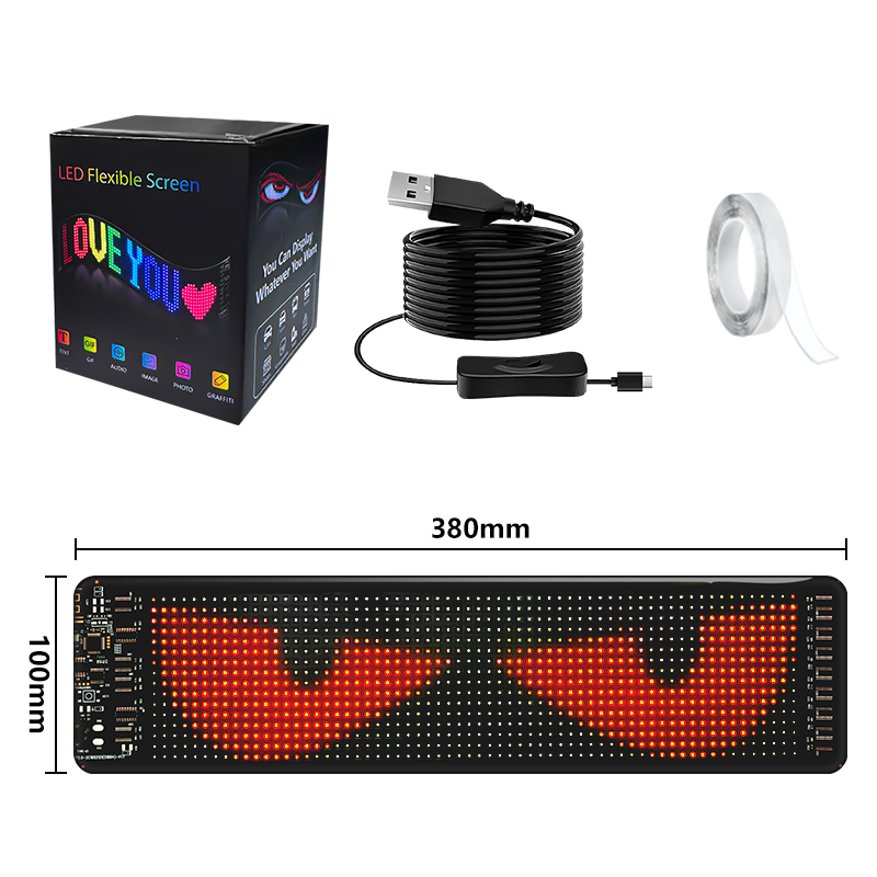 APP Control Flexible LED Car Sign Advertising Display Screen Glowing Scrolling Message for Business Advertising Car LED Stickers