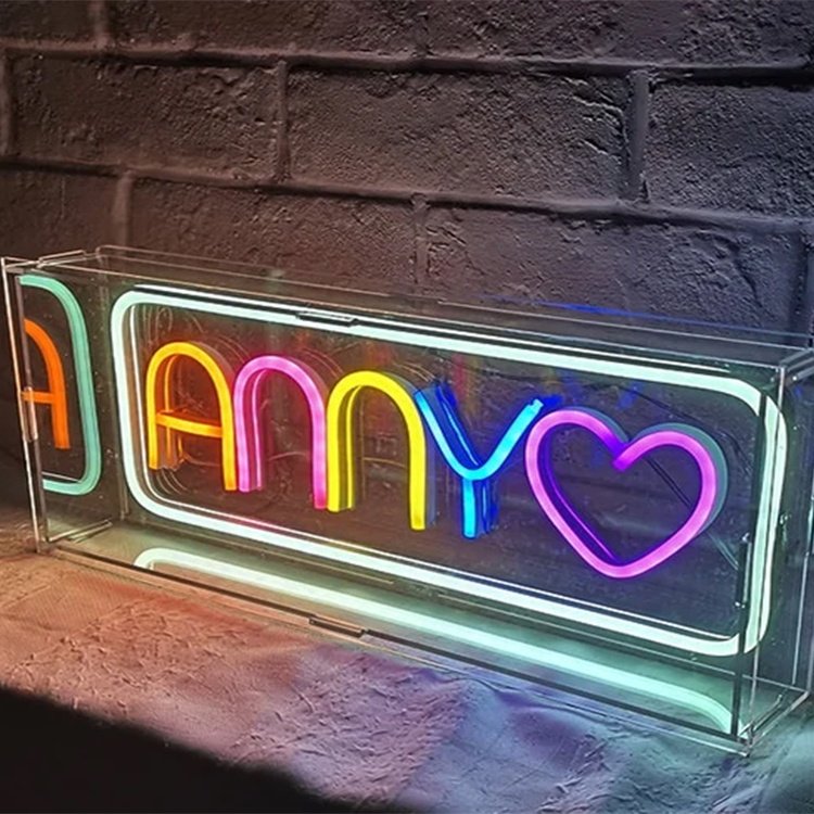 Custom Shop Decoration Solar Lamp Small Led Neon Sign Wedding Reception Tabletop Decorative LED Night Light for Table Decor
