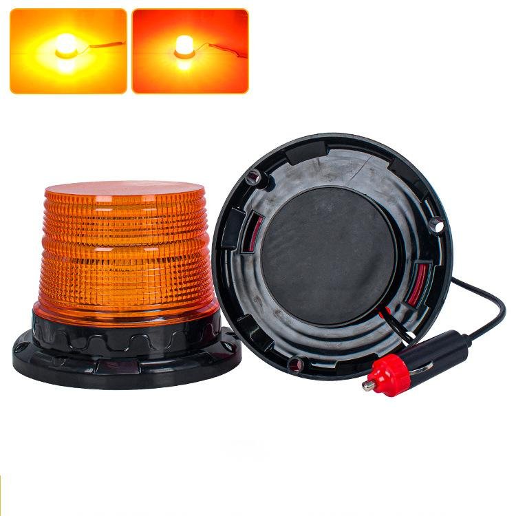 24LED Rotating Beacon Light Amber Red 12W Emergency Signal Vehicle Road Safety Flashing Warning Lamp for Truck Car Bus 10-80V