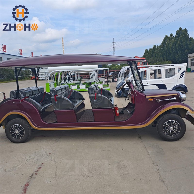Electric Chinese Classic Car Street Legal Custom Golden New Energy Vehicle Vintage Car Tourist Sightseeing Car