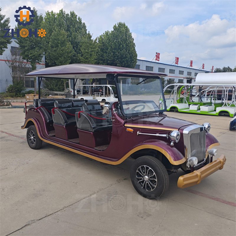 Electric Chinese Classic Car Street Legal Custom Golden New Energy Vehicle Vintage Car Tourist Sightseeing Car