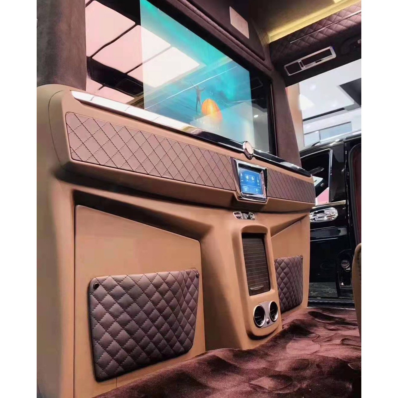 Newest Limousine Modification Auto Design Van Interiors Partition With Tv For Mercedes V Class Metris Vito Car Partition