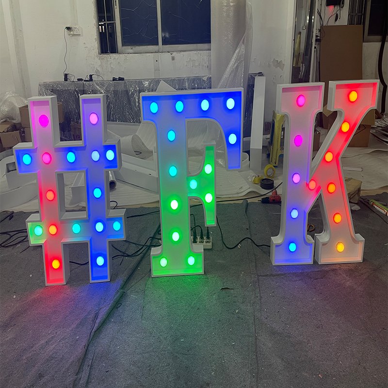 2022 Custom Hot Selling Led 3foot 4foot Colorful Light Bulb Letter love Wedding Decoration Birthday Party Background