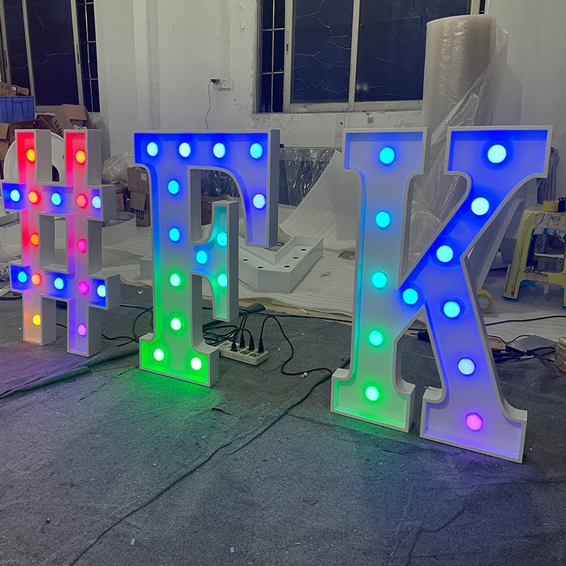 2022 Custom Hot Selling Led 3foot 4foot Colorful Light Bulb Letter love Wedding Decoration Birthday Party Background