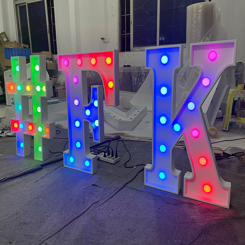 2022 Custom Hot Selling Led 3foot 4foot Colorful Light Bulb Letter love Wedding Decoration Birthday Party Background