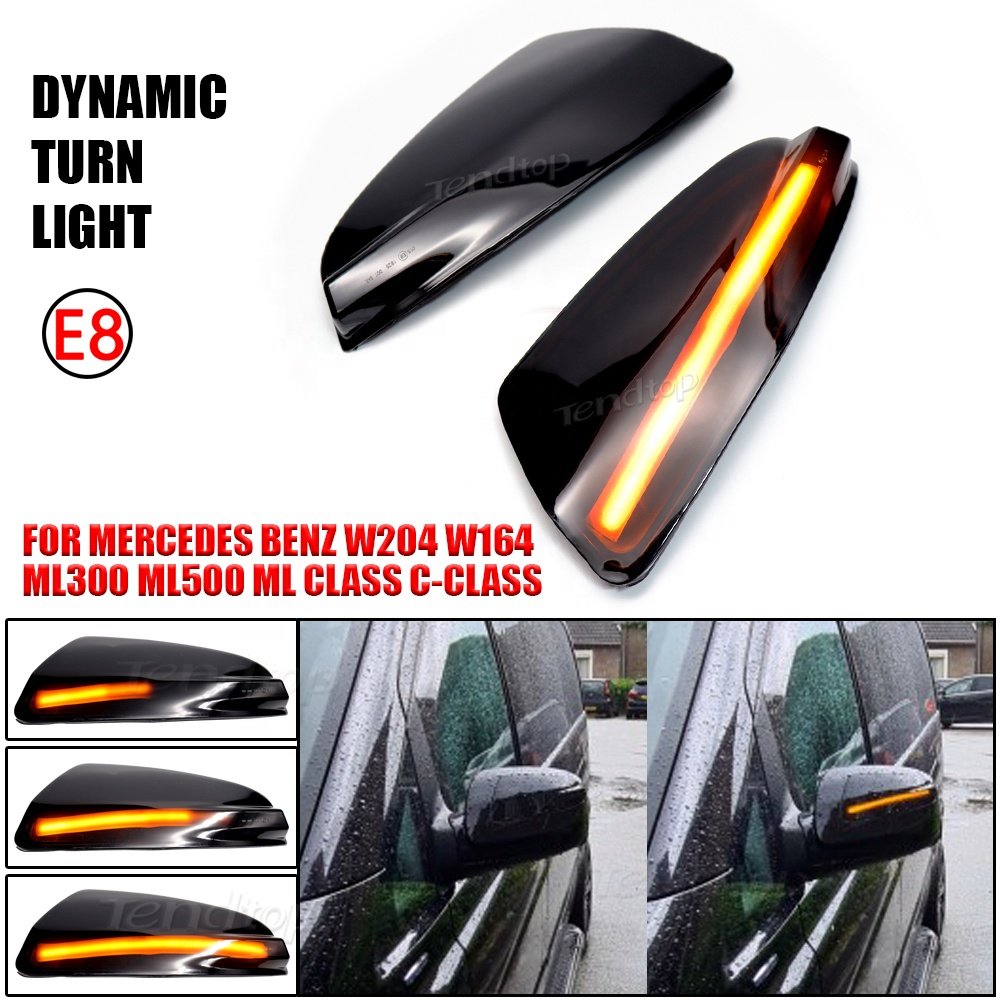 204 Mirror LED Sequential Turn Signal Lights for Mercedes Benz W204 S204 C250 C63AMG Vianto W639 Dynamic Indicator Blinker LAMP