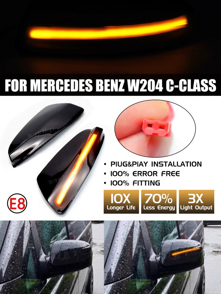 204 Mirror LED Sequential Turn Signal Lights for Mercedes Benz W204 S204 C250 C63AMG Vianto W639 Dynamic Indicator Blinker LAMP