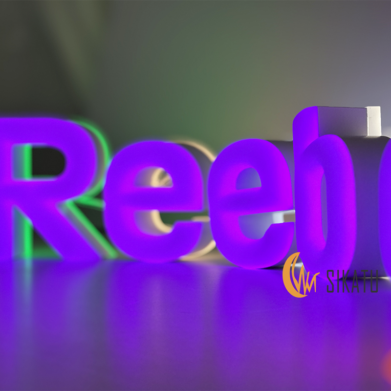 Customized Acrylic Stainless Steel Storefront Backlit Colorful Letter 3D Logo Double Sided Led Light Signs Frontlit Letter Sign